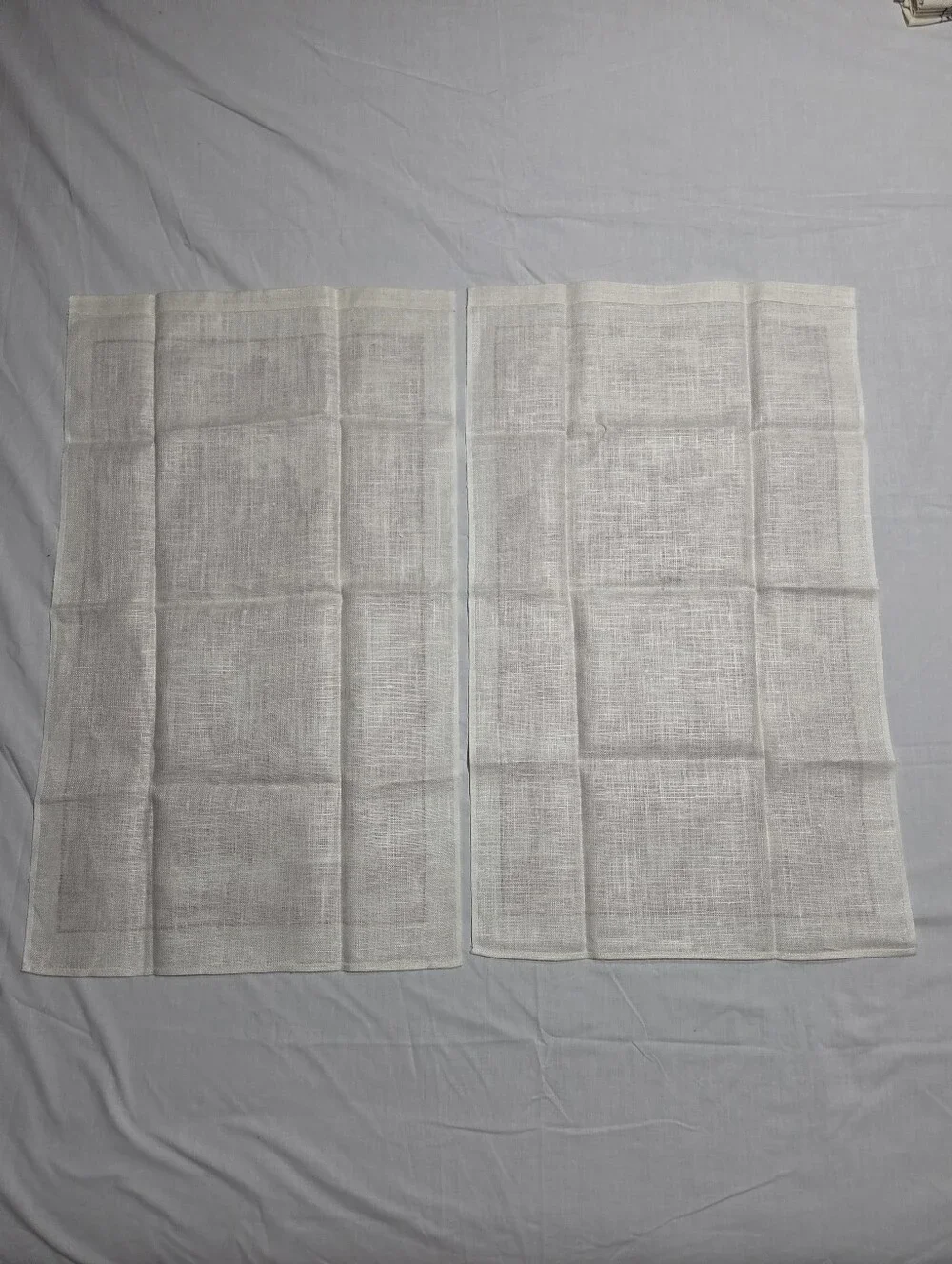Vintage CWF Red Toile de Jouy Linen Tea Towels Set of 2